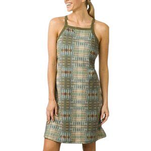 prAna Ardor Green Print Athleisure Built In Bra Dress Women's Size S